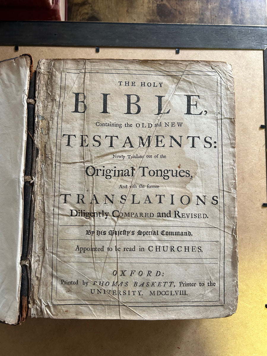 Biblie King James (KJV), Oxford 1768 – Thomas Baskett | Originală, secolul XVIII