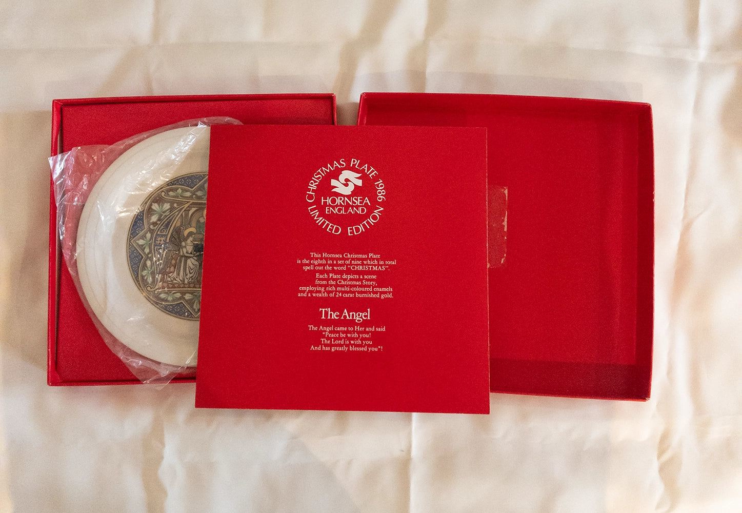 Коллекционная рождественская декоративная тарелка Hornsea «The Angel», 1986 г.