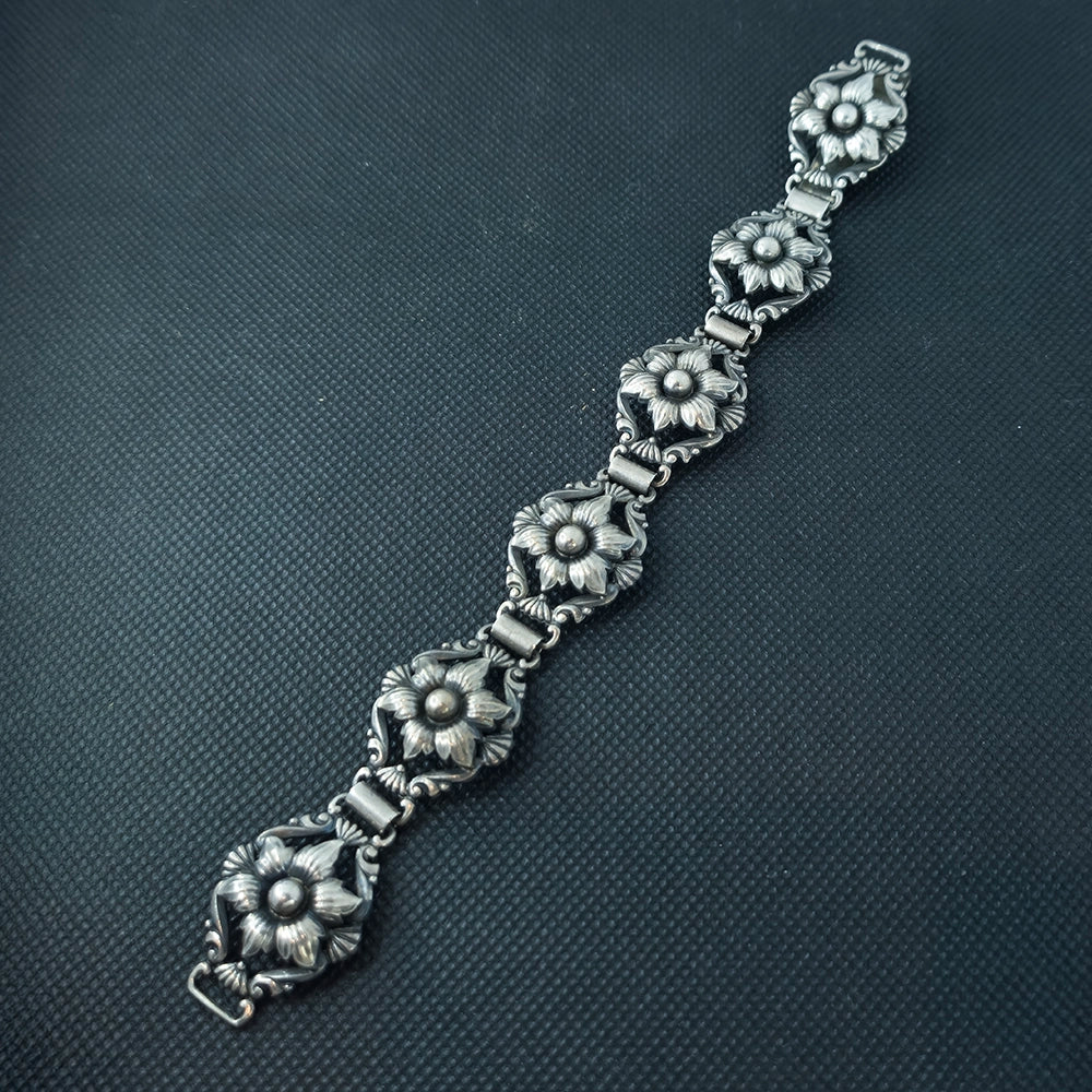 Редкий винтажный серебряный браслет Швеции, 1954 г. — Gustaf Dahlgren & Co, Мальмё (26 г)