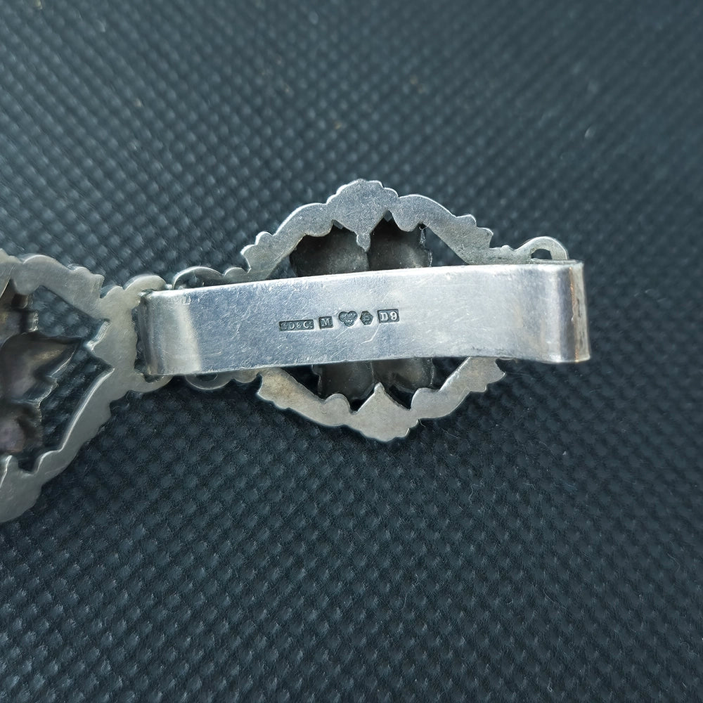 Редкий винтажный серебряный браслет Швеции, 1954 г. — Gustaf Dahlgren & Co, Мальмё (26 г)