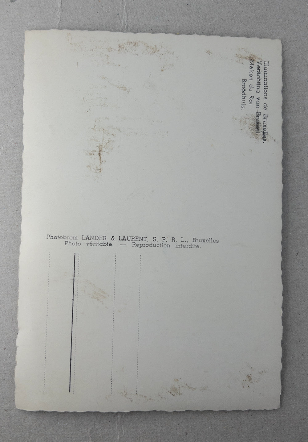 Старинная почтовая открытка с ночным видом Брюсселя