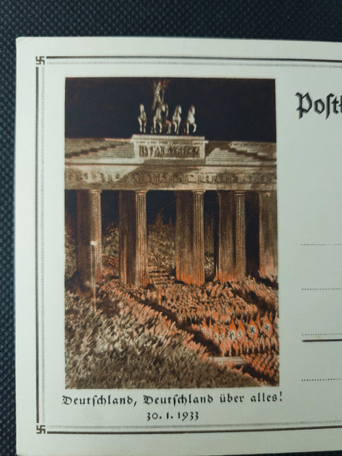 Carte poștală germană originală, Berlin, 30 ianuarie 1933 | Artefact istoric de colecție