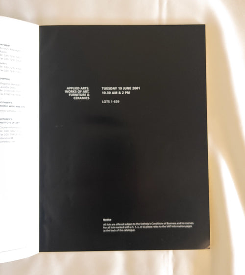 Аукционный каталог Sotheby’s 2001 — антикварная мебель и предметы искусства, иллюстрированное издание