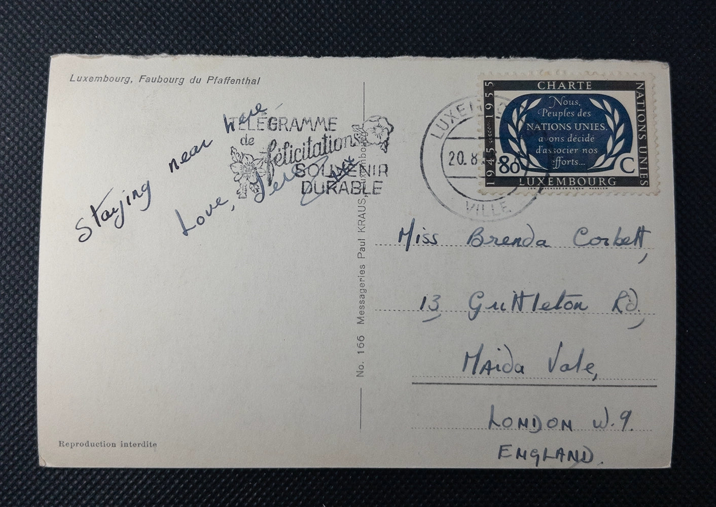 Старинная почтовая открытка из Люксембурга