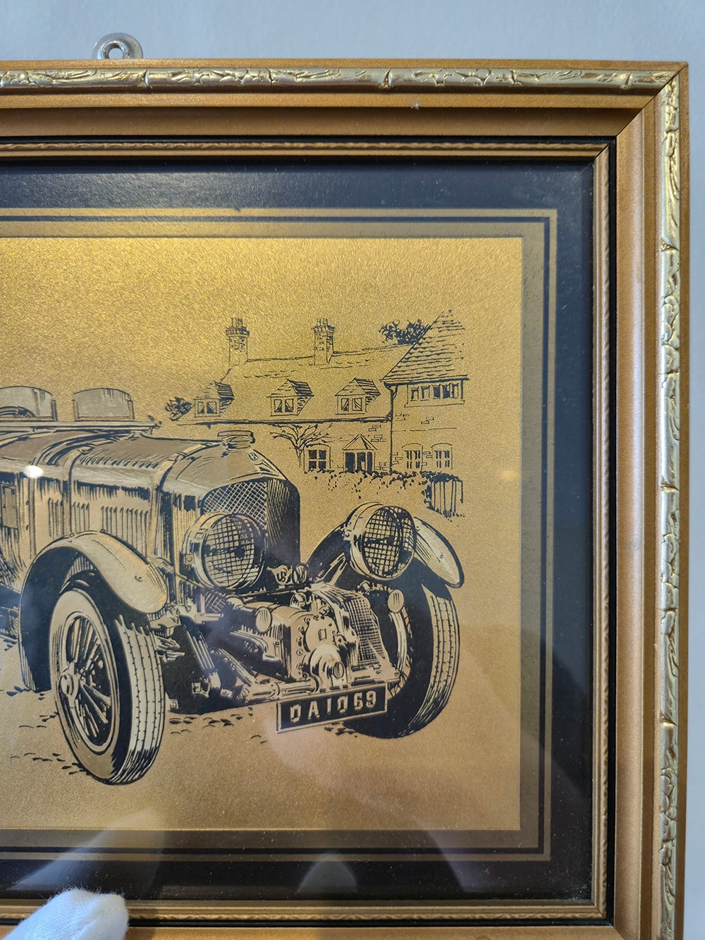 Винтажная декоративная литография «Bentley 4½ Litre, 1928» в раме