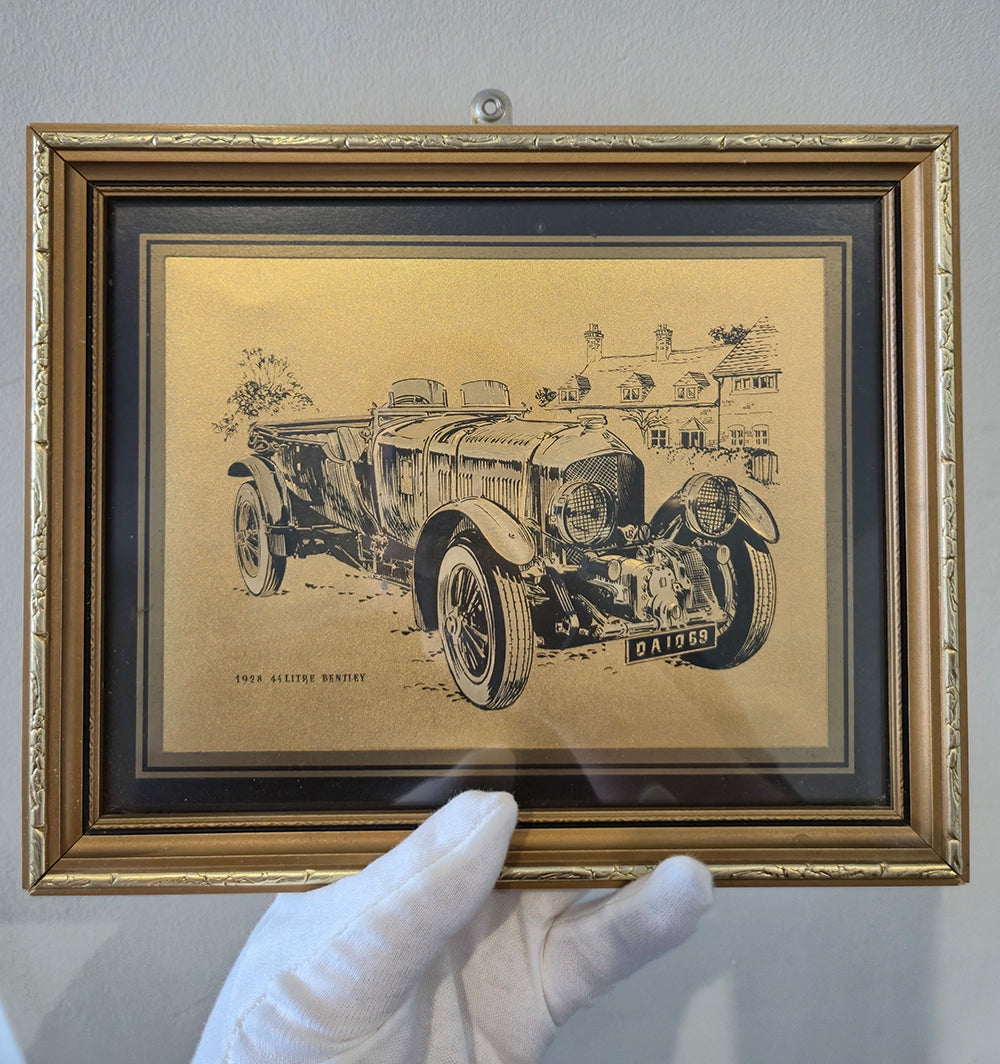 Винтажная декоративная литография «Bentley 4½ Litre, 1928» в раме