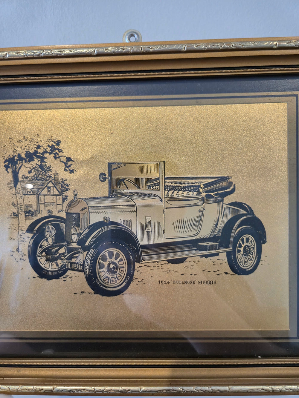 Винтажная декоративная литография «Bullnose Morris, 1924» в раме