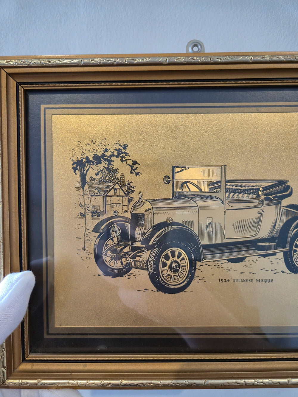 Винтажная декоративная литография «Bullnose Morris, 1924» в раме