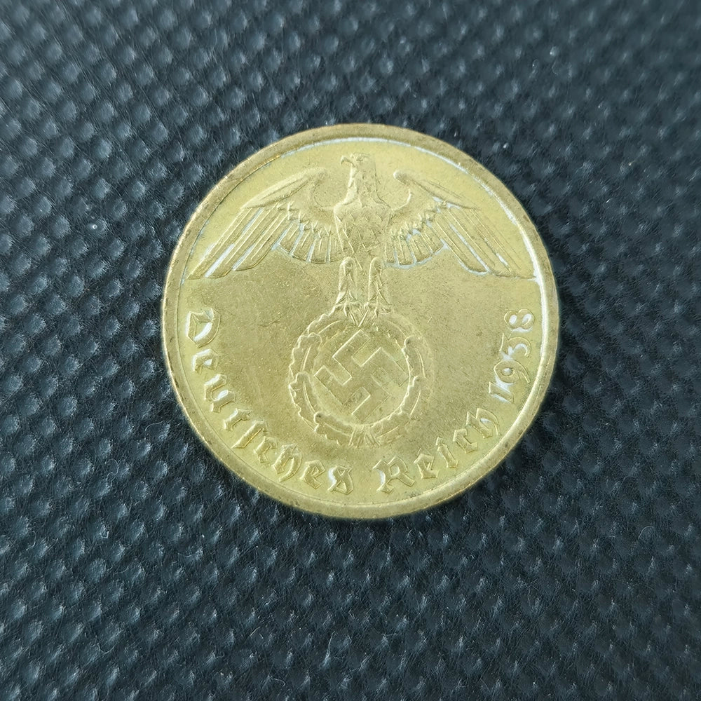 Немецкая монета — 10 рейхспфеннигов, период Второй мировой войны (1938)