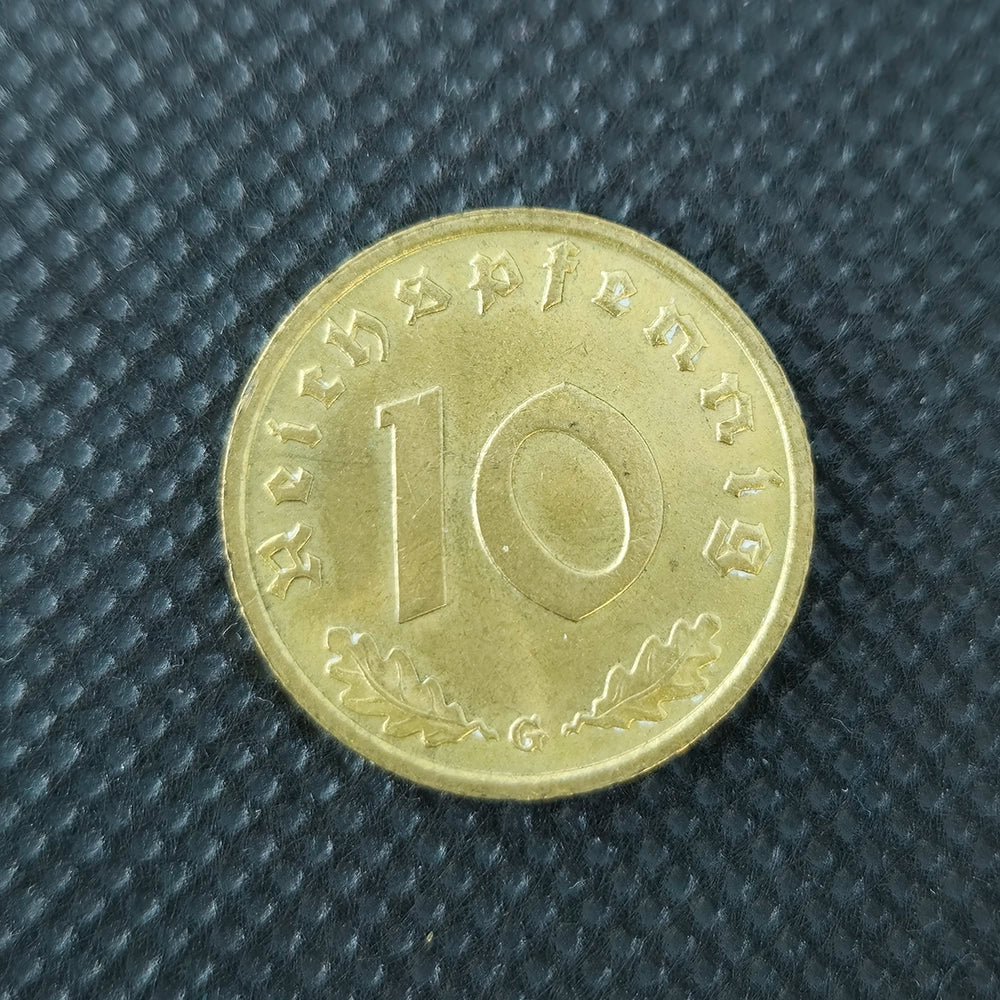 Немецкая монета — 10 рейхспфеннигов, период Второй мировой войны (1938)