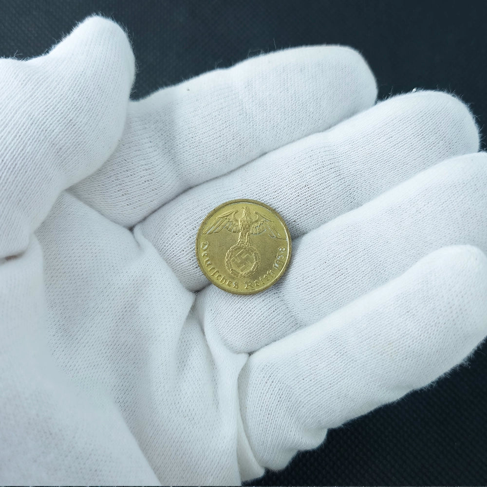 Немецкая монета — 10 рейхспфеннигов, период Второй мировой войны (1938)