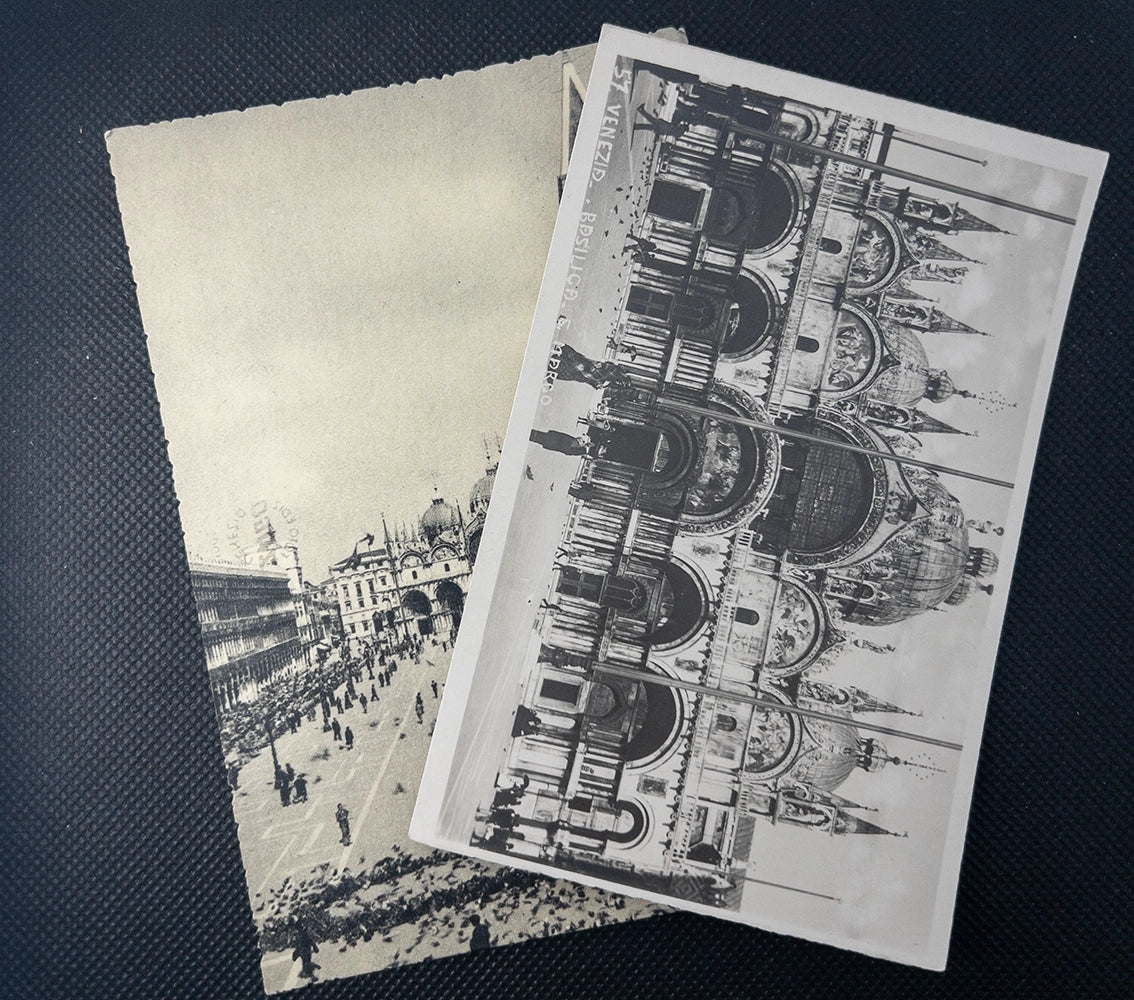 Лот из 2 старинных почтовых открыток из Венеции, Италия